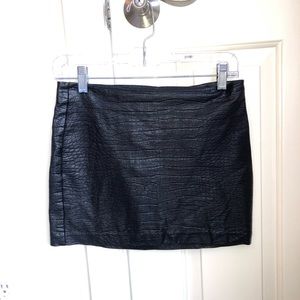 Leather snake skin mini skirt